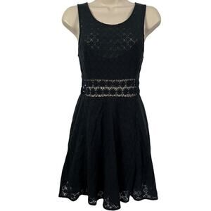 Free People Womens Daisy Sheer Black Sleeveless Whimsigoth Mini Dress Witchy 6